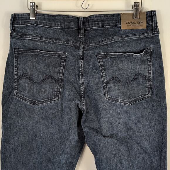 Urban Star Men’s Relaxed Fit Jeans 36x34 Dark Wash Denim Classic Straight Leg - Picture 5 of 16